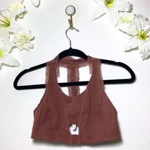 xs dark pink lace sports bra fp movement